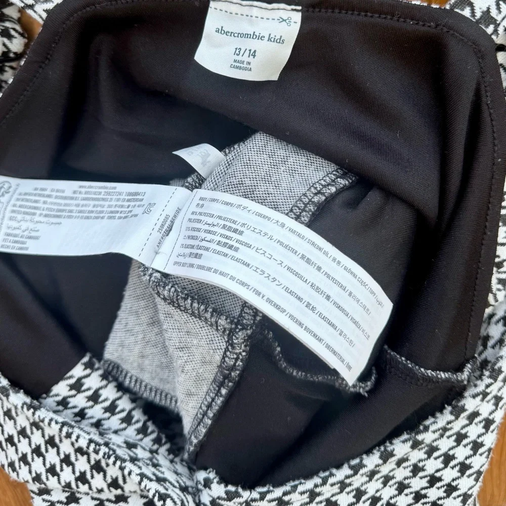 Abercrombie Kids Black & White Girls Houndstooth Jumpsuit - Size 13/14 - Picture 6 of 7